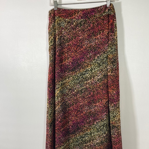 Cato Animal Print Semi Sheer Full Lined Maxi Skirt Size 8 - Picture 1 of 9